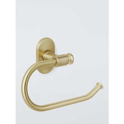 John Lewis Heritage Swing Toilet Roll Holder Brass | H12.8 x W6.2 x D19.6cm