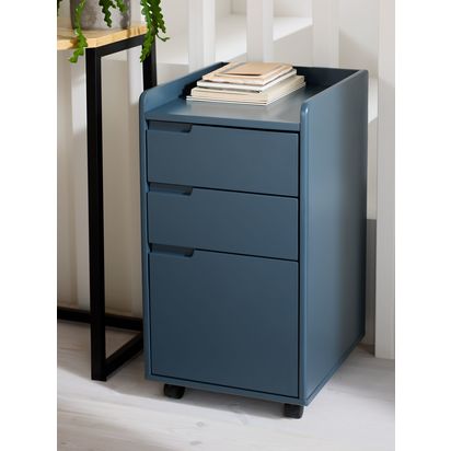 John Lewis Format Drawer Unit Blue | H66.5 x W42 x D36cm