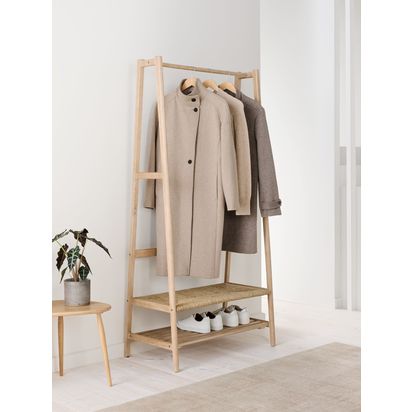 John Lewis Timber Clothes Rail, White Washed White Washed | H175 x W47.4 x D85cm