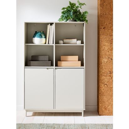 John Lewis Format Wide Bookcase, Greige Natural | H138.3 x W90 x D36cm