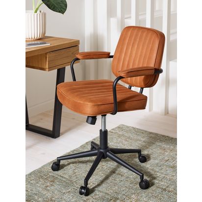 John Lewis Rowley Swivel Office Chair Whisky | H91.5 x W61 x D58.5cm