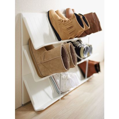 Like-it 3 Tier Shoe Rack White | H60.50 x W17.50 x D45cm