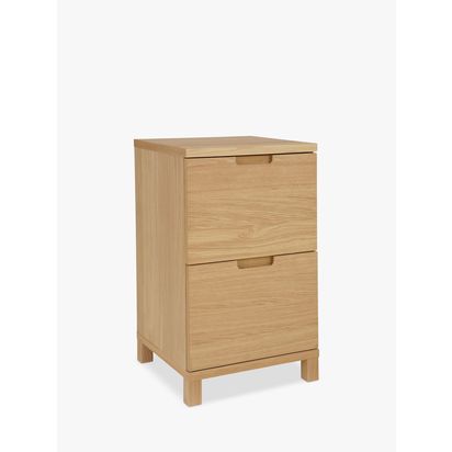John Lewis Abacus Narrow Filing Cabinet Natural | H74 x W43 x D42cm