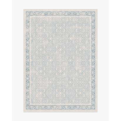 Celestine Soft Blue Flatwoven Rug - 150 x 215 cm - Rug + Pad System