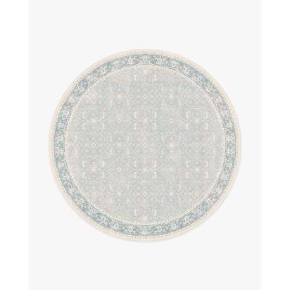 Celestine Soft Blue Flatwoven Rug - 245 Round cm - Rug + Pad System