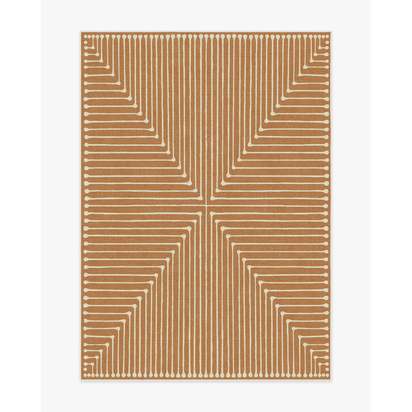 Inkdrop Copper Flatwoven Rug by Jonathan Adler - 150 x 215 cm - Rug + Pad System