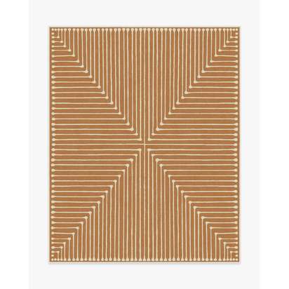 Inkdrop Copper Flatwoven Rug by Jonathan Adler - 245 x 305 cm - Rug + Pad System