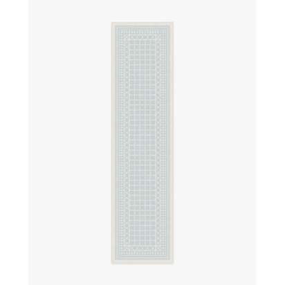 Palm Beach Powder Blue Flatwoven Rug by Gray Malin - 75 x 305 cm - Rug + Pad System