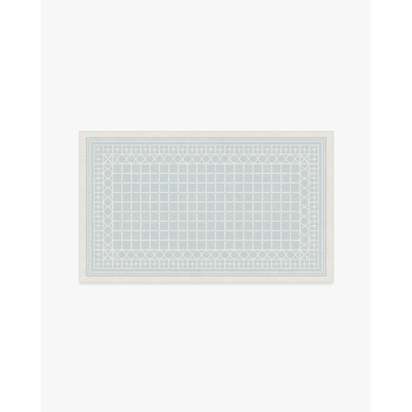 Palm Beach Powder Blue Flatwoven Rug by Gray Malin - 90 x 150 cm - Rug + Pad System