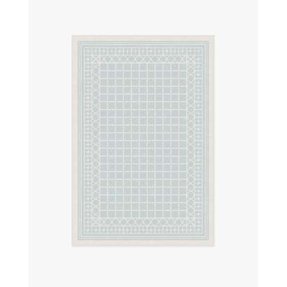Palm Beach Powder Blue Flatwoven Rug by Gray Malin - 120 x 185 cm - Rug + Pad System