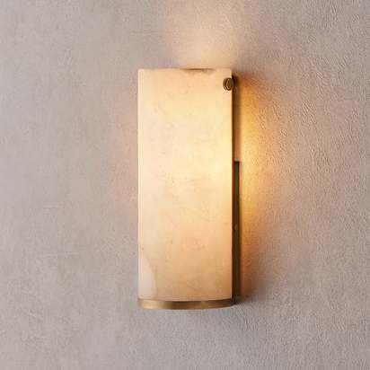 Thales wall light in alabaster and brass
