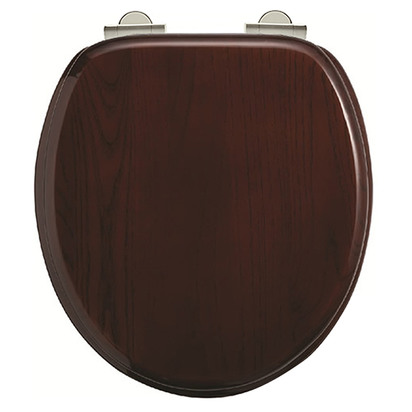 Burlington Mahogany Soft Close Wooden Toilet Seat