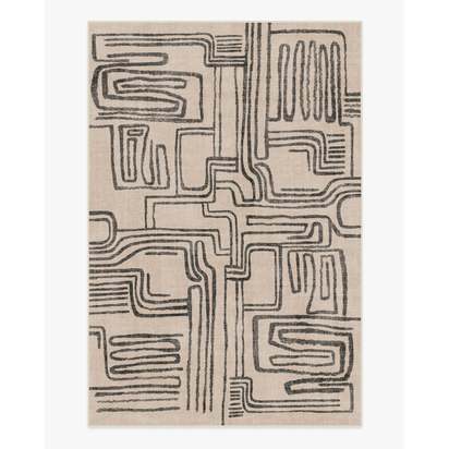 Kassena Black & Ivory Flatwoven Rug by Malene Barnett - 200 x 290 cm - Rug + Pad System