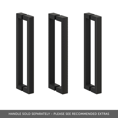 Crosswater Asura 8mm Matt Black 900mm Hinged Shower Door & 800mm Side Panel