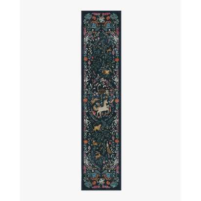 Dreamweaver Blue Multicolour Flatwoven Rug by Iris Apfel - 75 x 365 cm - Rug + Pad System