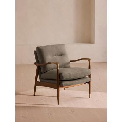 Theodore Armchair, Linen, Mushroom