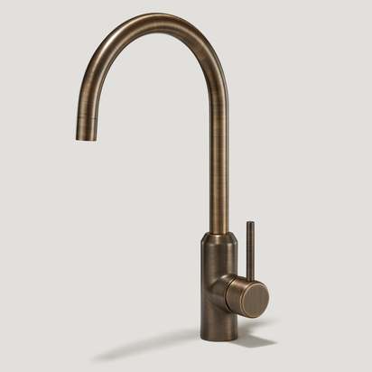 PORTMAN Smooth Kitchen Mixer Tap - Antique Brass - Default Title