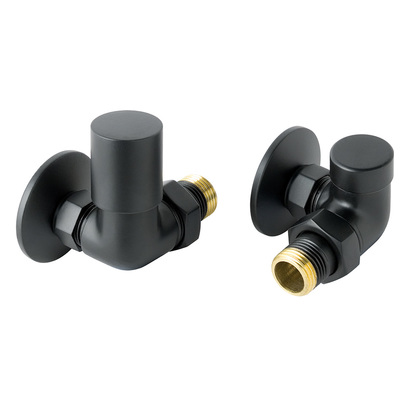 EliteHeat Corner Radiator Valves (Pair) - Matt Black