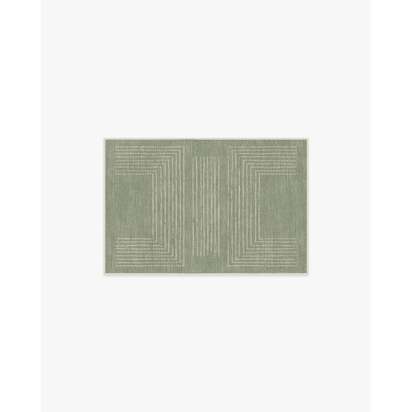 Valencia Sage Green Flatwoven Rug - 185 Round cm - Rug + Pad System