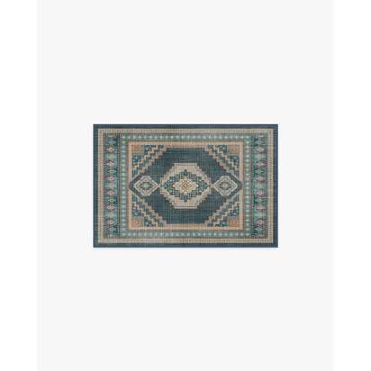 Rayne Soft Navy Flatwoven Rug - 150 x 215 cm - Rug + Pad System