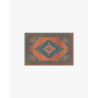Sunset Bazaar Tropic Coral Flatwoven Rug by Matthew Williamson - 60 x 90 cm - Rug + Pad System