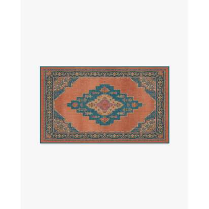 Sunset Bazaar Tropic Coral Flatwoven Rug by Matthew Williamson - 90 x 150 cm - Rug + Pad System