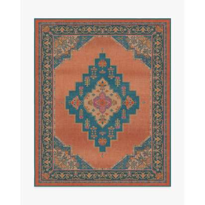 Sunset Bazaar Tropic Coral Flatwoven Rug by Matthew Williamson - 245 x 305 cm - Rug + Pad System