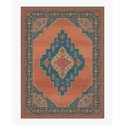 Sunset Bazaar Tropic Coral Flatwoven Rug by Matthew Williamson - 275 x 365 cm - Rug + Pad System