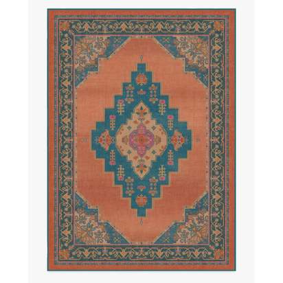 Sunset Bazaar Tropic Coral Flatwoven Rug by Matthew Williamson - 305 x 425 cm - Rug + Pad System