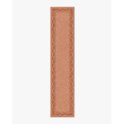 Serpent Border Coral Flatwoven Rug by Matthew Williamson - 75 x 365 cm - Rug + Pad System