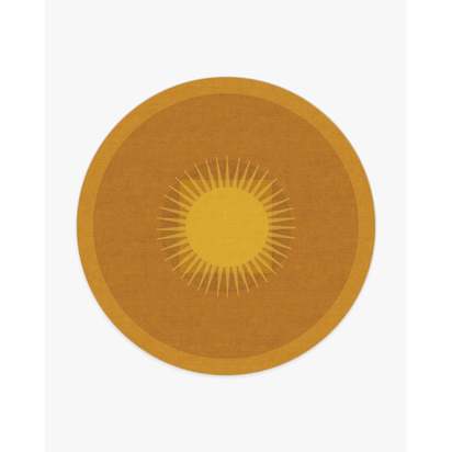 Helios Gold Flatwoven Rug by Matthew Williamson - 245 Round cm - Rug + Pad System
