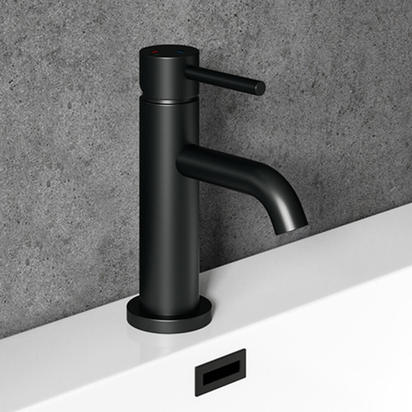 Harbour Clarity Matt Black Basin Mixer Tap and Deck Mounted Bath Mixer Tap