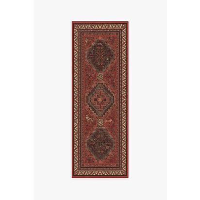 Zareen Scarlet Red Flatwoven Rug - 75 x 215 cm - Rug + Cushioned Pad System