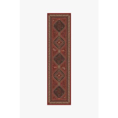 Zareen Scarlet Red Flatwoven Rug - 75 x 305 cm - Rug + Cushioned Pad System
