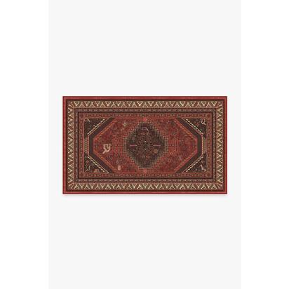 Zareen Scarlet Red Flatwoven Rug - 90 x 150 cm - Rug + Cushioned Pad System