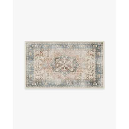 Kamran Coral Flatwoven Rug - 90 x 150 cm - Rug + Cushioned Pad System