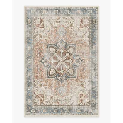 Kamran Coral Flatwoven Rug - 185 x 275 cm - Rug + Cushioned Pad System