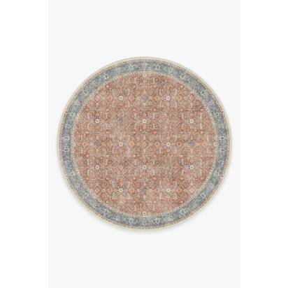 Celestine Coral Flatwoven Rug - 245 Round cm - Rug + Cushioned Pad System