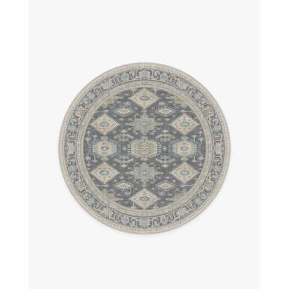 Cambria Abalone Flatwoven Rug - 185 Round cm - Rug + Cushioned Pad System
