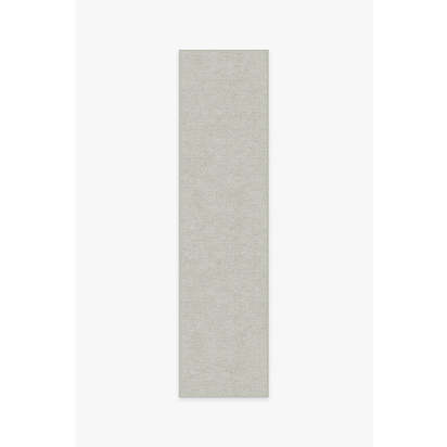Heathered Solid Dove Grey Flatwoven Rug - 75 x 305 cm - Rug + Cushioned Pad System