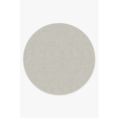 Heathered Solid Dove Grey Flatwoven Rug - 245 Round cm - Rug + Cushioned Pad System