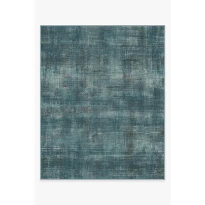 Sudaria Solid Teal Blue Flatwoven Rug - 245 x 305 cm - Rug + Cushioned Pad System