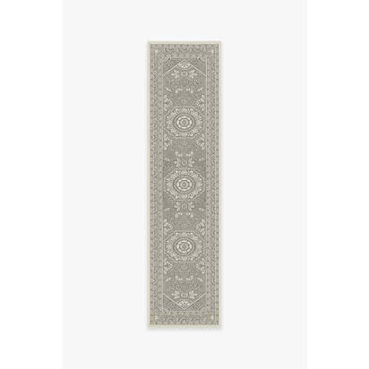 Almana Black & White Flatwoven Rug - 75 x 305 cm - Rug + Cushioned Pad System