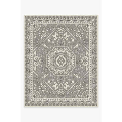 Almana Black & White Flatwoven Rug - 245 x 305 cm - Rug + Cushioned Pad System