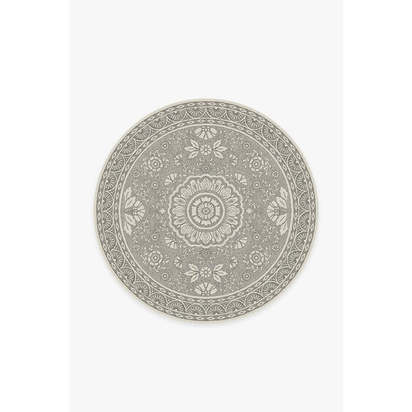 Almana Black & White Flatwoven Rug - 185 Round cm - Rug + Cushioned Pad System