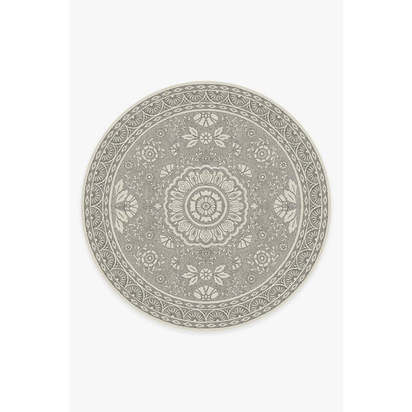 Almana Black & White Flatwoven Rug - 245 Round cm - Rug + Cushioned Pad System