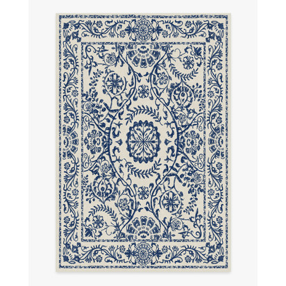 Delphina Delft Blue Flatwoven Rug - 185 x 275 cm - Rug + Cushioned Pad System