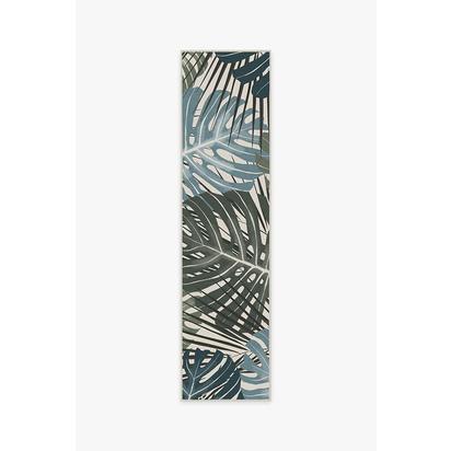Monstera Jade Flatwoven Rug - 75 x 305 cm - Rug + Cushioned Pad System