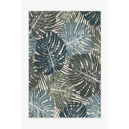 Monstera Jade Flatwoven Rug - 185 x 275 cm - Rug + Cushioned Pad System