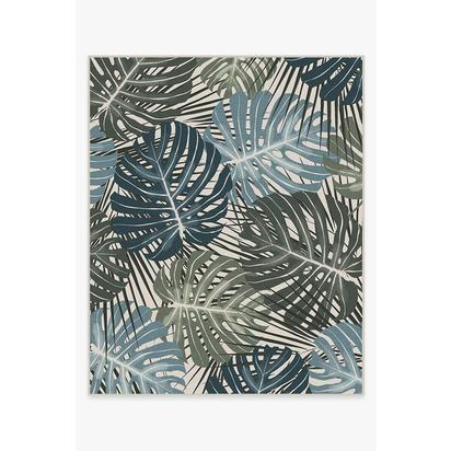 Monstera Jade Flatwoven Rug - 245 x 305 cm - Rug + Cushioned Pad System